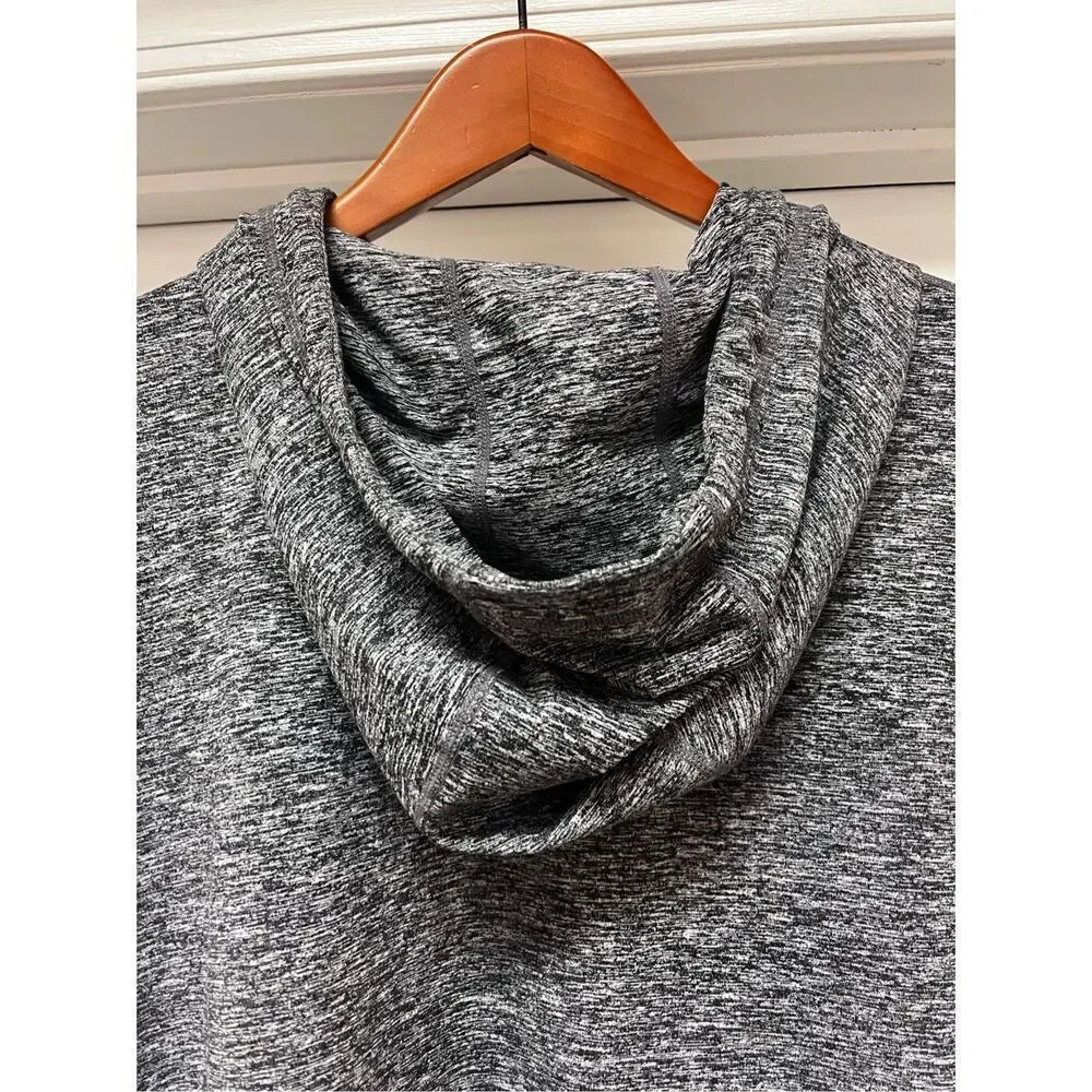 Athleta Gray Space Dye Uptempo Cropped Thump Hole Hoodie sz S NWOT